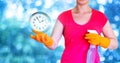 Cleaning company shows time . Royalty Free Stock Photo