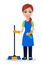 Cleaning company staff in uniform