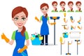 Cleaning company staff in uniform