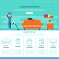 Cleaning Company Web Page Template Royalty Free Stock Photo