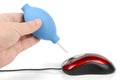 Cleaning computer mouse Royalty Free Stock Photo