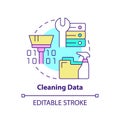 Cleaning data concept icon