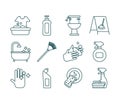 Cleaning and desinfect set icons Royalty Free Stock Photo