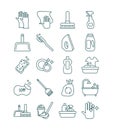 Cleaning and desinfect set icons Royalty Free Stock Photo