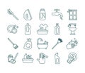 Cleaning and desinfect set icons Royalty Free Stock Photo