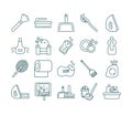 Cleaning and desinfect set icons Royalty Free Stock Photo