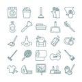 Cleaning and desinfect set icons Royalty Free Stock Photo