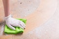 Cleaning with dishrag Royalty Free Stock Photo