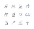 Cleaning and disinfection - line design style icons