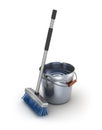 Cleaning equipment. Bucket and mop Royalty Free Stock Photo