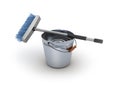 Cleaning equipment. Bucket and mop Royalty Free Stock Photo