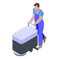 Cleaning floor machine icon, isometric style Royalty Free Stock Photo