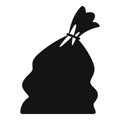 Cleaning full bag of trash icon simple vector. Ecological sack