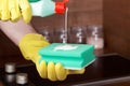 Cleaning glass-ceramic cooktop Royalty Free Stock Photo