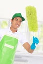 Cleaning glass using using Soft duster Royalty Free Stock Photo