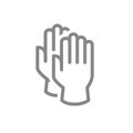 Cleaning gloves line icon. Hand protective, , infection prevention symbol