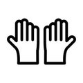 Cleaning Gloves Vector Thick Line Icon For Personal And Commercial Use