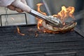 Cleaning grill Royalty Free Stock Photo