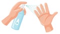 Cleaning hand with alcohol spay Royalty Free Stock Photo