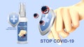 Cleaning hand with alcohol spray, Coronavirus-2019 concept for asian flu outbreak and coronavirus influenza, dangerous flu cases p