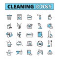 Cleaning Hand Drawn Icon Set