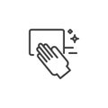 Cleaning hand outline icon