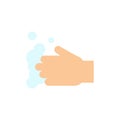 Cleaning, Hand, Soap, Wash  Flat Color Icon. Vector icon banner Template Royalty Free Stock Photo
