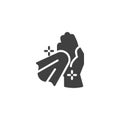 Cleaning hands with antibacterial wipes vector icon