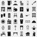 Cleaning home icons set, simple style