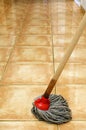 Cleaning at home with mop Royalty Free Stock Photo