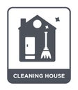 cleaning house icon in trendy design style. cleaning house icon isolated on white background. cleaning house vector icon simple