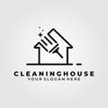 cleaning house, service logo vector illustration deign graphic, glass house cleaning Royalty Free Stock Photo