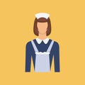 Cleaning household service maid icon. Vector flat illustration i