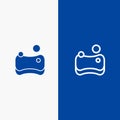 Cleaning, Hygienic, Sponge Line and Glyph Solid icon Blue banner Line and Glyph Solid icon Blue banner Royalty Free Stock Photo