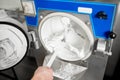 Cleaning ice cream maker machine