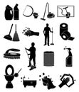 Cleaning icons set Royalty Free Stock Photo