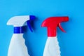 Cleaning items household spray brush sponge glove Royalty Free Stock Photo