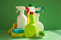 Cleaning items household spray brush sponge glove Royalty Free Stock Photo