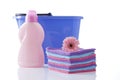 Cleaning items, houshold cleaning Royalty Free Stock Photo