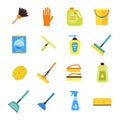 Cleaning Kit Colorful Icon Set. Vector Royalty Free Stock Photo