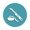 cleaning knife icon in badge style. One of kitchen tool collection icon can be used for UI, UX