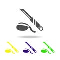 cleaning knife multicolored icon. Element of kitchenware multicolored icon. Signs, outline symbols collection icon can be used for