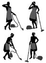 Cleaning Lady With Vacuum Cleaner Royalty Free Stock Photo