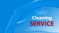 Cleaning or Laundry Services blue background with a splash of water. Poster or banner for cleanliness. Vector