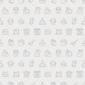 Cleaning line icon pattern set