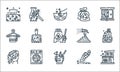 Cleaning line icons. linear set. quality vector line set such as house, bucket, soap, vacuum, washing machine, hanger, hose,