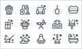 cleaning line icons. linear set. quality vector line set such as bath, apron, mop, plunger, hand washing, window, napkin, duster,