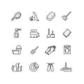 Cleaning line vector icons