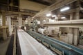 cleaning lines, where the pulp and paper products are cleaned and sanitized for further use