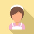 Cleaning maid woman icon, flat style